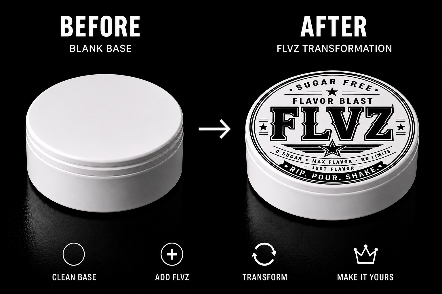 FLVZ before and after can visual